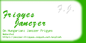 frigyes janczer business card